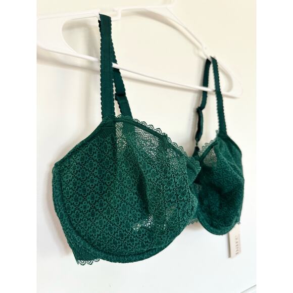 BARE 36DD The Push-Up Without Padding Bra NEW bare necessities B10249 GREEN sexy - Picture 1 of 11